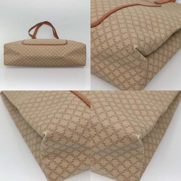 CELINE Macadam Canvas Tote Bag Pvc Beige Gold - Picture 10 of 13